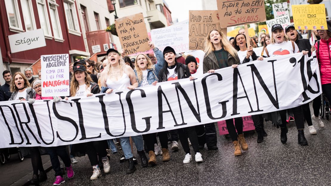 Protesters rally for women's rights at Iceland's SlutWalk last summer.