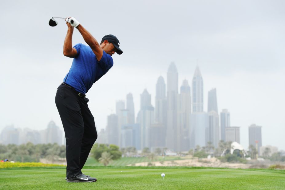 Woods carded a five-over par round of 77 on the opening day of the European Tour's Dubai Desert Classic Thursday.