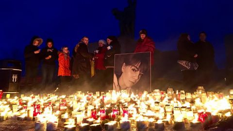 Thousands of mourners gathered in Reykjavik.   