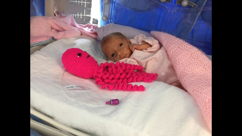 Crocheted octopi comfort preemies in hospital NICU CNN