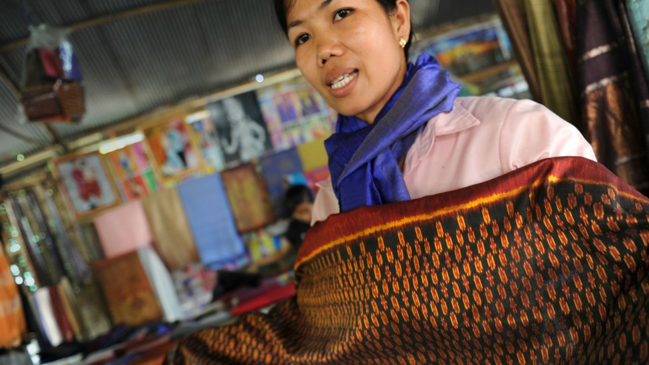 Smooth as silk. Cambodia is famous for its textiles.