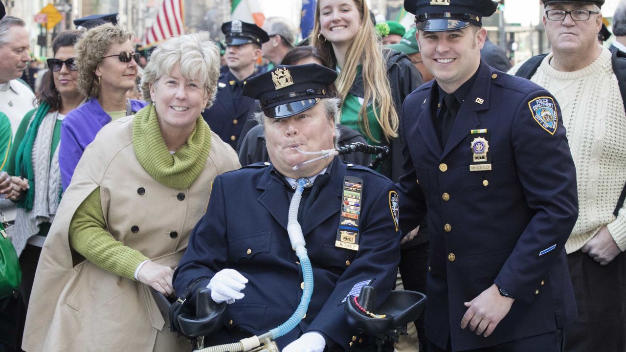 Seven and Conor McDonald at last year's St. Patrick's Day Parade.