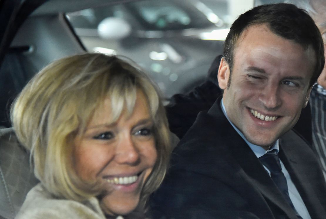 Macron's wife Brigitte -- once his high school teacher -- has been highly visible during his campaign.
 