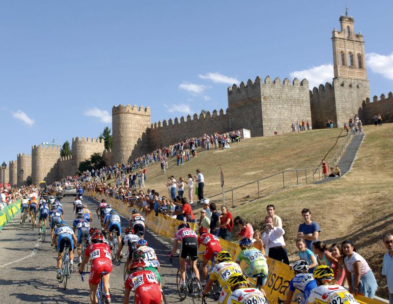 <strong>Avila, Spain: </strong>Avila, pictured here when it was a dramatic landmark on the route of the Vuelta a Espana bike race, sits on a rocky outcrop above the Adaja river. 
