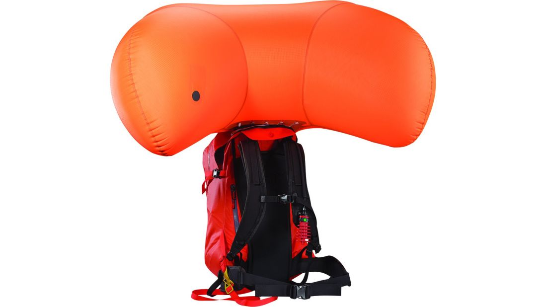 <strong>Arcteryx Voltair avalanche airbag: </strong>Statistics show airbags increase the survival rate of skiers by keeping them near the top of the snow pack. Canadian brand Arcteryx has developed a next-generation airbag that uses a 22.2v lithium-ion polymer rechargeable battery to inflate the bag. 
