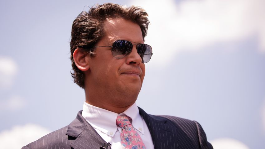 ORLANDO, FL - JUNE 15: Milo Yiannopoulos, a conservative columnist and internet personality, holds a press conference down the street from the Pulse Nightclub, June 15, 2016 in Orlando, Florida. Yiannopoulos was briefly banned from Twitter on Wednesday. The shooting at Pulse Nightclub, which killed 49 people and injured 53, is the worst mass-shooting event in American history. (Photo by Drew Angerer/Getty Images)