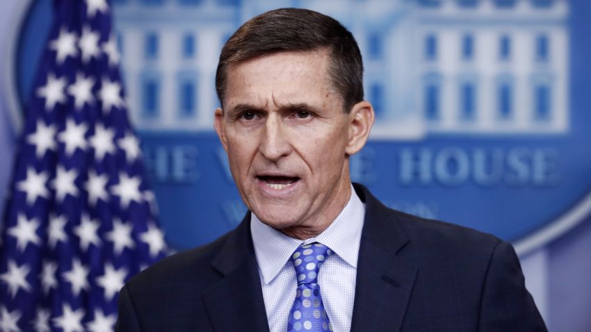 National Security Adviser Michael Flynn speaks during the daily news briefing at the White House, in Washington, Wednesday, Feb. 1, 2017. Flynn said the administration is putting Iran "on notice" after it tested a ballistic missile. (AP Photo/Carolyn Kaster)
