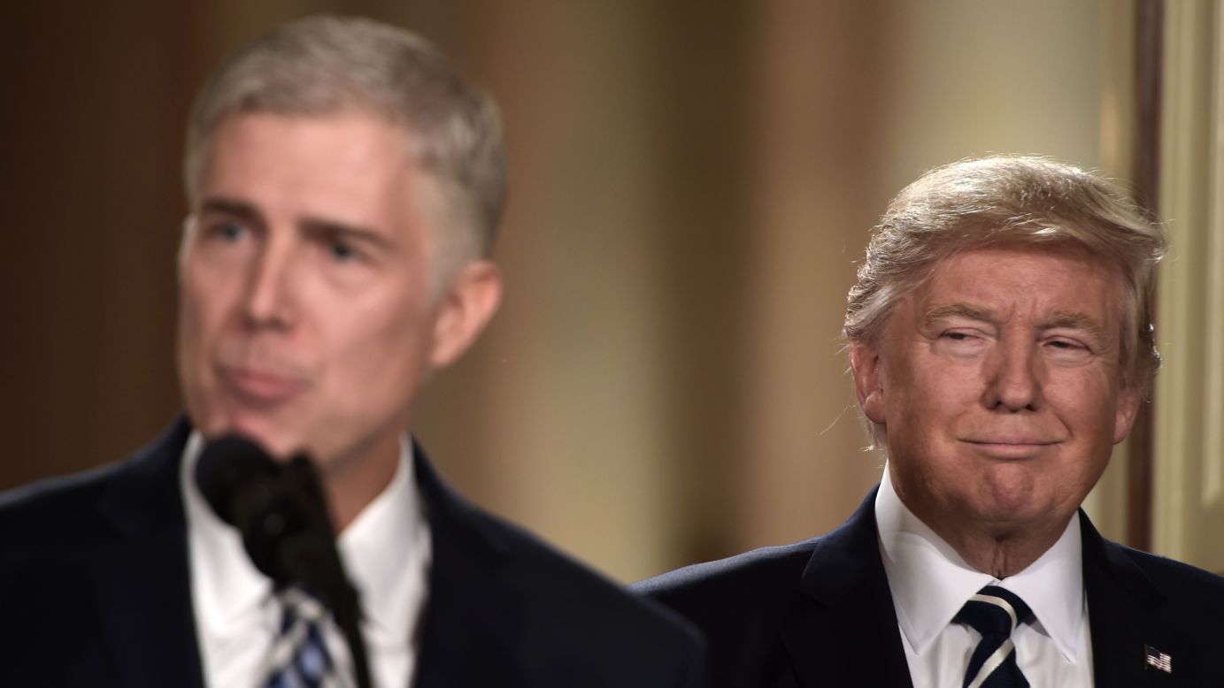 Judge Neil Gorsuch, a Coloradan who sits on the Tenth Circuit Court of Appeals, speaks at the White House after US President Donald Trump <a href="http://www.cnn.com/2017/01/31/politics/donald-trump-supreme-court-nominee/index.html" target="_blank">nominated him to be a Supreme Court justice</a> on Tuesday, January 31. One of the main qualifications Trump sought in his nominee was a conservative judicial philosophy similar to the late Justice Antonin Scalia, whom Gorsuch would replace if confirmed. 