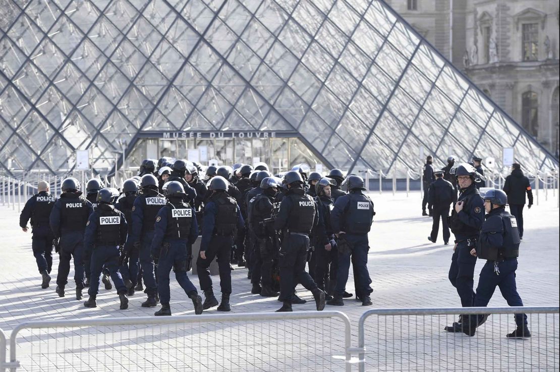 A large security operation was launched in Paris after the attack Friday morning.