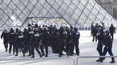 A large security operation was launched in Paris after the attack Friday morning.