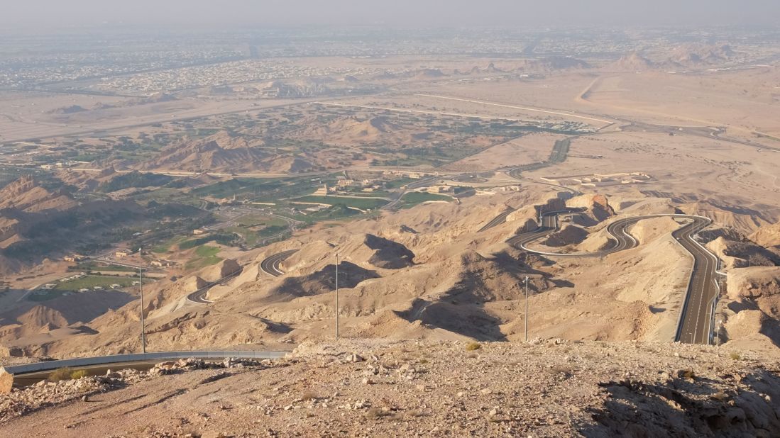 <strong>Jebel Hafeet, United Arab Emirates: </strong>Carved into the desert, this road leads nowhere except to a private palace and the exclusive Mercure hotel (pictured). It's worth the journey up and back for the smooth surfaces and 60 race-track-worthy corners that snake around the Hafeet mountain.