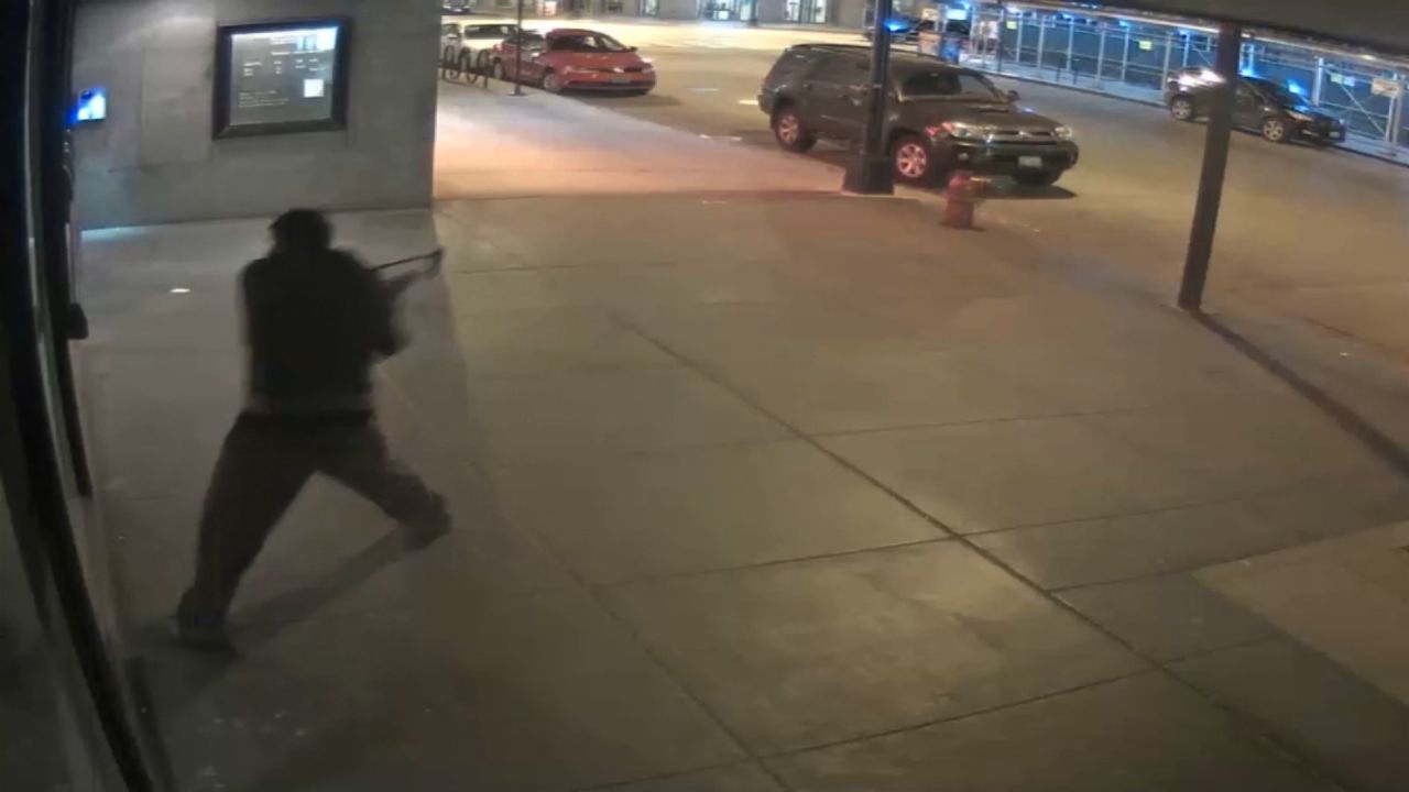 Chicago Police released surveillance video of man smashing the front window of a synagogue.