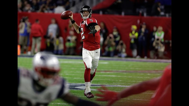 Ryan throws a pass during the first half. 