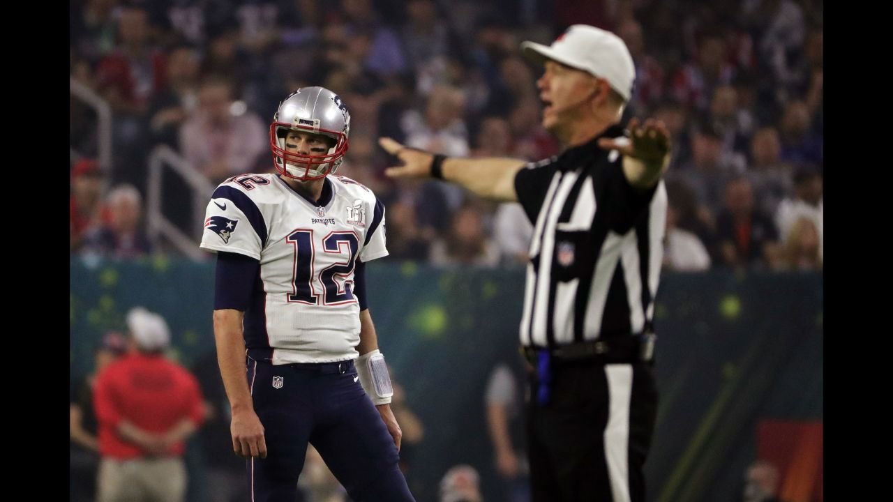 Brady reacts to an incomplete pass in the second half.