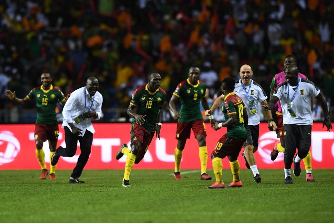 And Aboubakar -- deemed unfit to play from the start -- stayed alert as the game approached the closing stages, playfully hooking the ball over Ali Gabr before firing Cameroon into a lead it would not relinquish. 