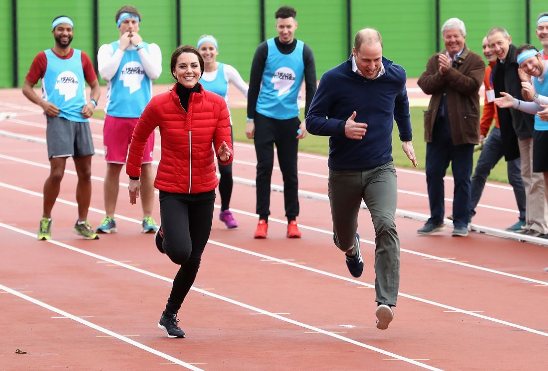 The Duke and Duchess of Cambridge and Prince Harry joined Heads Together for a London Marathon Training Day in February. 