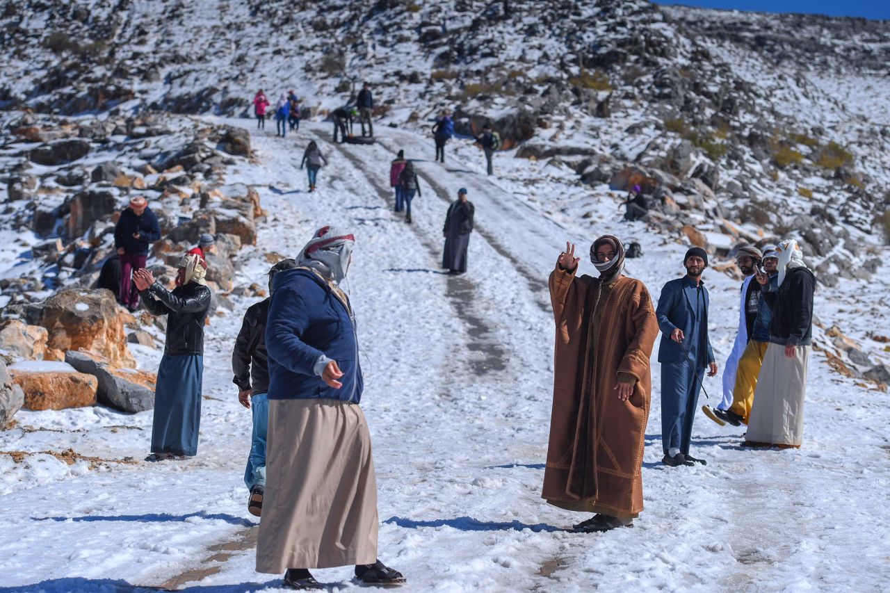 While the region Ras al-Khaimah has experienced snow three years in a row, the heavy fall at Jebel Jais mountain was unusual. 
