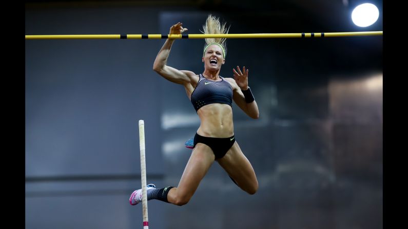 American pole vaulter Sandi Morris competes at an indoor event in Dusseldorf, Germany, on Wednesday, February 1.