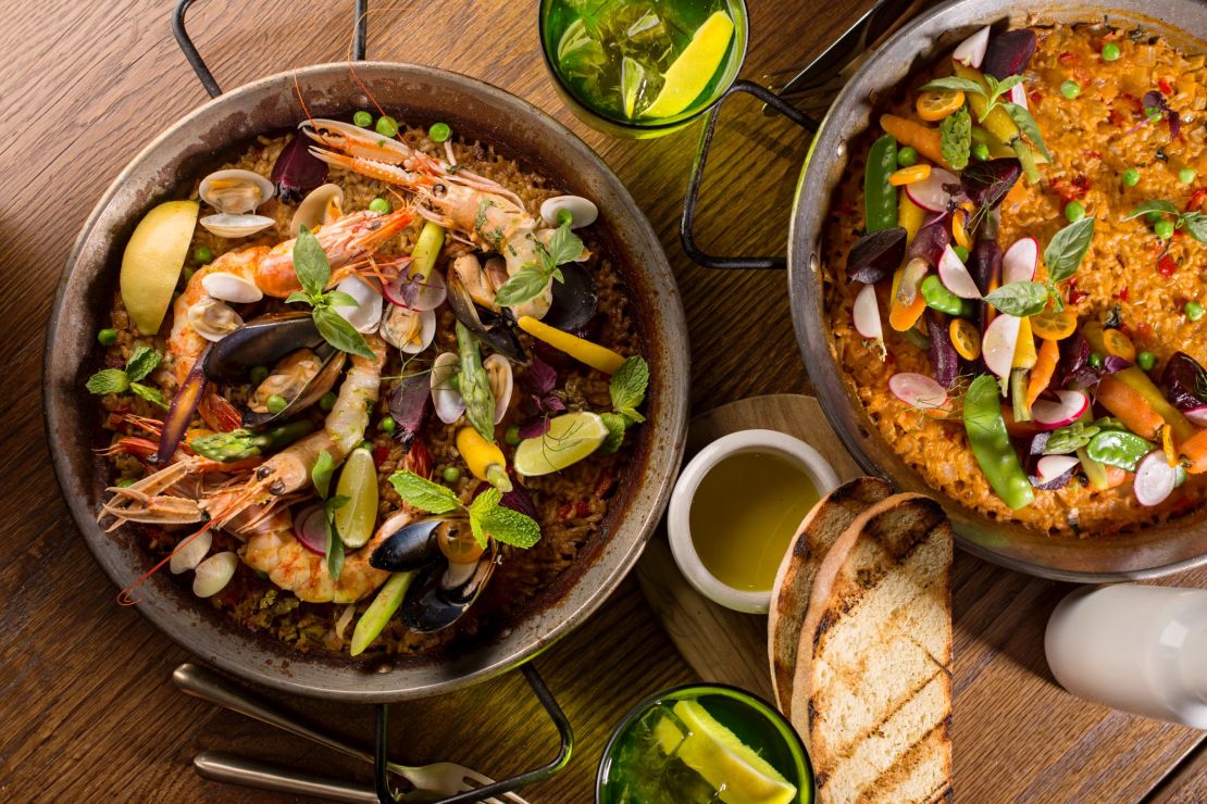 Paella, Spain's signature dish.