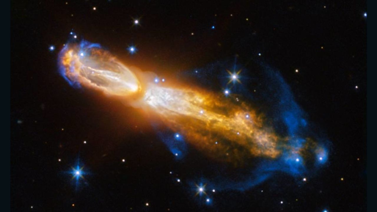 The Calabash Nebula, also has the technical name OH 231.8+04.2. This image captures the transformation from a red giant to a planetary nebula. 