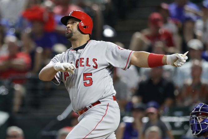 A three-time NL MVP and two-time World Series champion, Albert Pujols is simply one of the greatest power hitters in history. At 37, he's currently ninth on the all-time home run leaders list (591) and his power is not waning.  A 2012 move to the American League's Los Angeles Angels -- on a 10-year $240 million deal -- enabled the Dominican to switch to designated hitter, where he posted 31 HR and 119 RBI last year. 