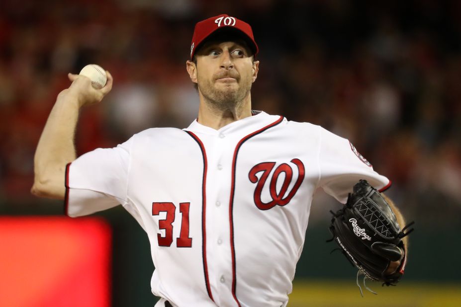 Washington Nationals pitching ace Max Scherzer is the reining National League Cy Young Award winner (his second), has pitched two no-hitters in the same season (2015), and co-holds the single game strikeout record (20). The 32-year-old has a career 125-69 record, and is in the third of a seven-year $210 million contract.  