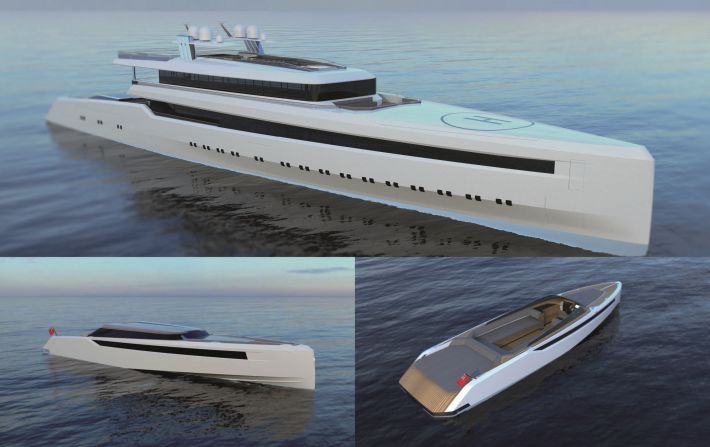 Applicants for both categories were tasked with providing an outline drawing of an 262ft superyacht and more detailed designs for two tenders. The Professional Designer award went to Frenchman Eric Laurent and his concept, Hearsay.  