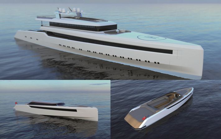 Applicants for both categories were tasked with providing an outline drawing of an 262ft superyacht and more detailed designs for two tenders. The Professional Designer award went to Frenchman Eric Laurent and his concept, Hearsay.