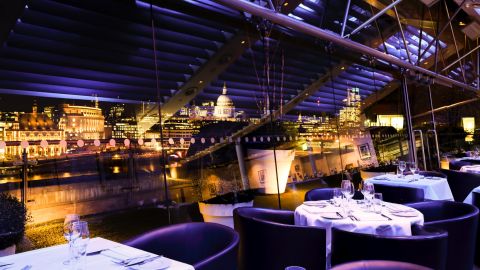 Dine with a view of St Paul's and the Thames at OXO, on London's Southbank.