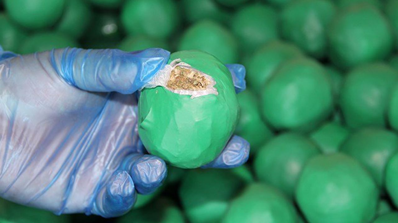 Officers discovered 34,764 lime-like packages containing drugs.