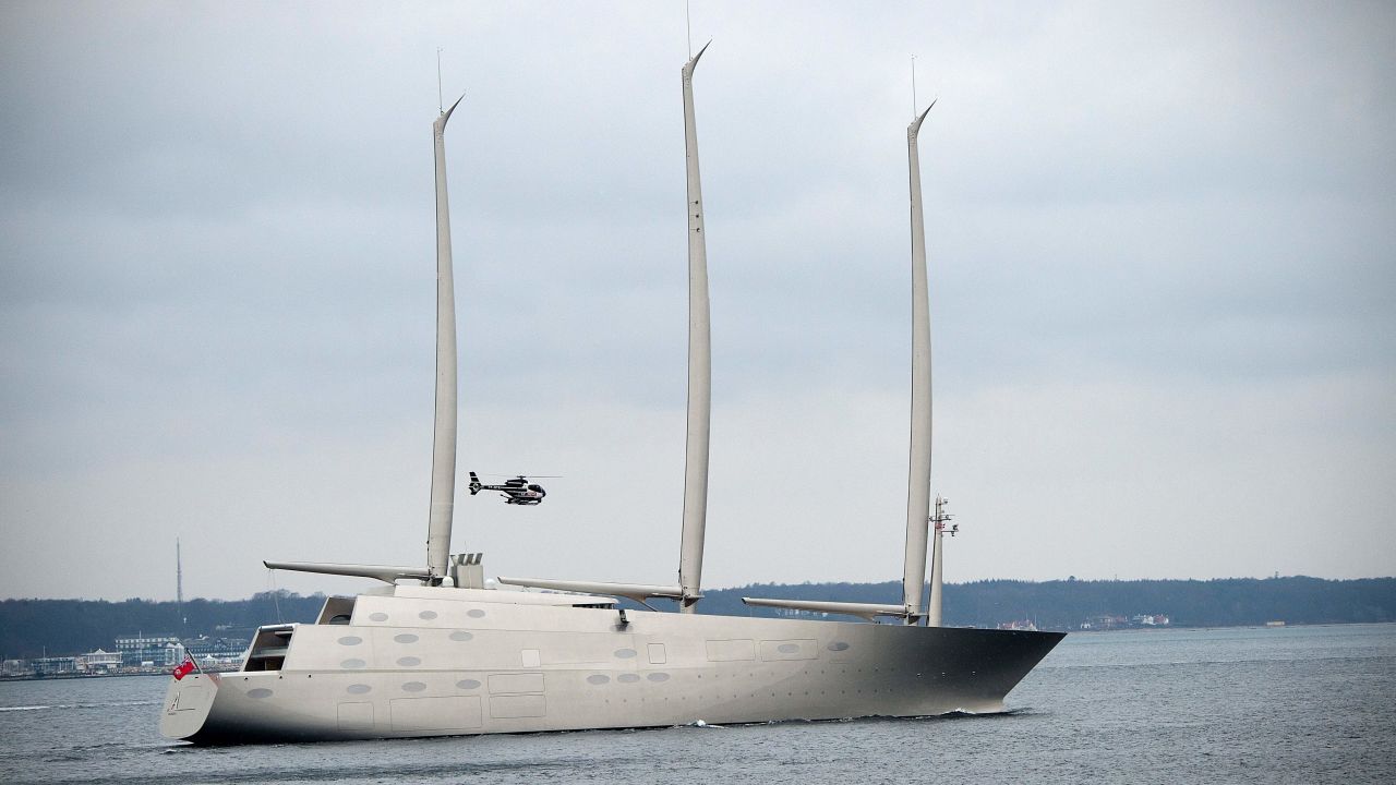 CORRECTION - The luxury sail-assisted motor yacht 'Sailing Yacht A' passes Elsinore, North Sealand, Denmark, on February 6, 2017.
The yacht, owned by Russian tycoon Andrey Melnichenko, was build in Kiel, Germany and is now passing through Denmark on its way to Kristiansand in Norway. / AFP / Scanpix Denmark / Keld Navntoft / Denmark OUT / The erroneous mention appearing in the metadata of this photo by Keld Navntoft has been modified in AFP systems in the following manner: [sail-assisted motor yacht 'Sailing Yacht A'] instead of [motor yacht 'M/Y A']. Please immediately remove the erroneous mention from all your online services and delete it from your servers. If you have been authorized by AFP to distribute it  to third parties, please ensure that the same actions are carried out by them. Failure to promptly comply with these instructions will entail liability on your part for any continued or post notification usage. Therefore we thank you very much for all your attention and prompt action. We are sorry for the inconvenience this notification may cause and remain at your disposal for any further information you may require.        (Photo credit should read KELD NAVNTOFT/AFP/Getty Images)