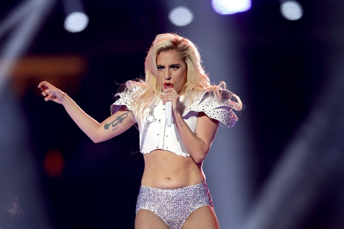 Lady Gaga performs during the Super Bowl 51 halftime show at Houston's NRG Stadium in 2017.