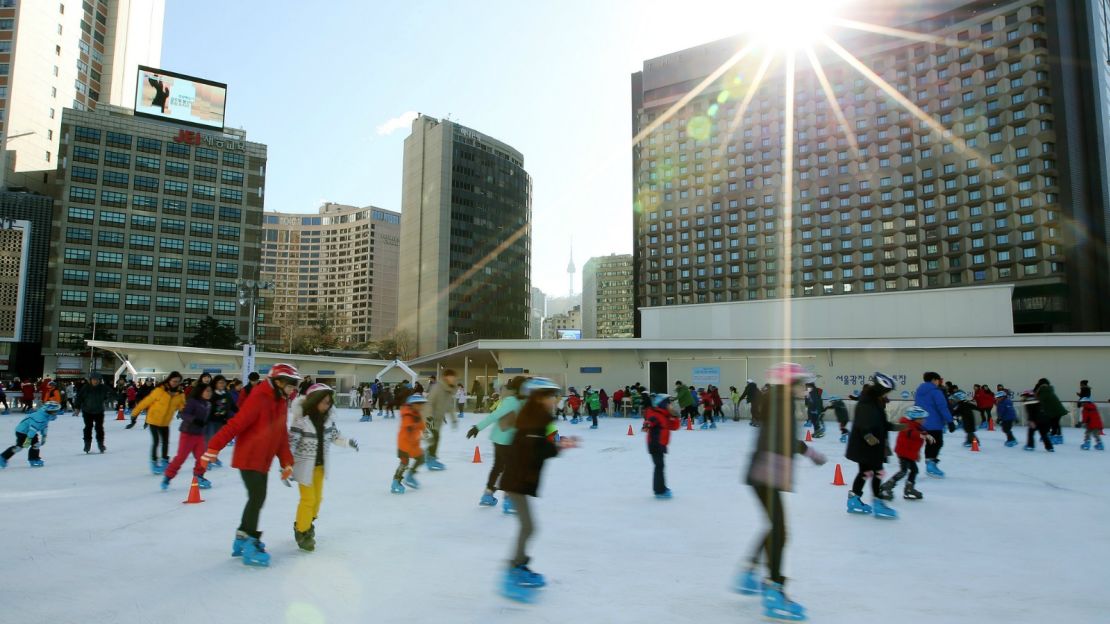 Do your best Kim Yuna impression on this public ice rink.