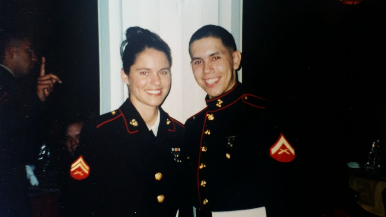 Cindy Martinez met her husband David while they were serving in the Marine Corps. 