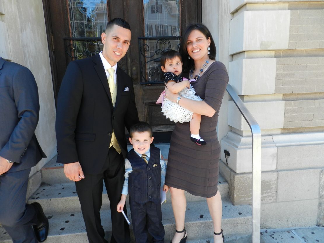 Cindy Martinez with her husband, David, and two kids, David and Bianca, before she got sick.