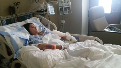Martinez fought for her life after being diagnosed with flesh-eating bacteria. 