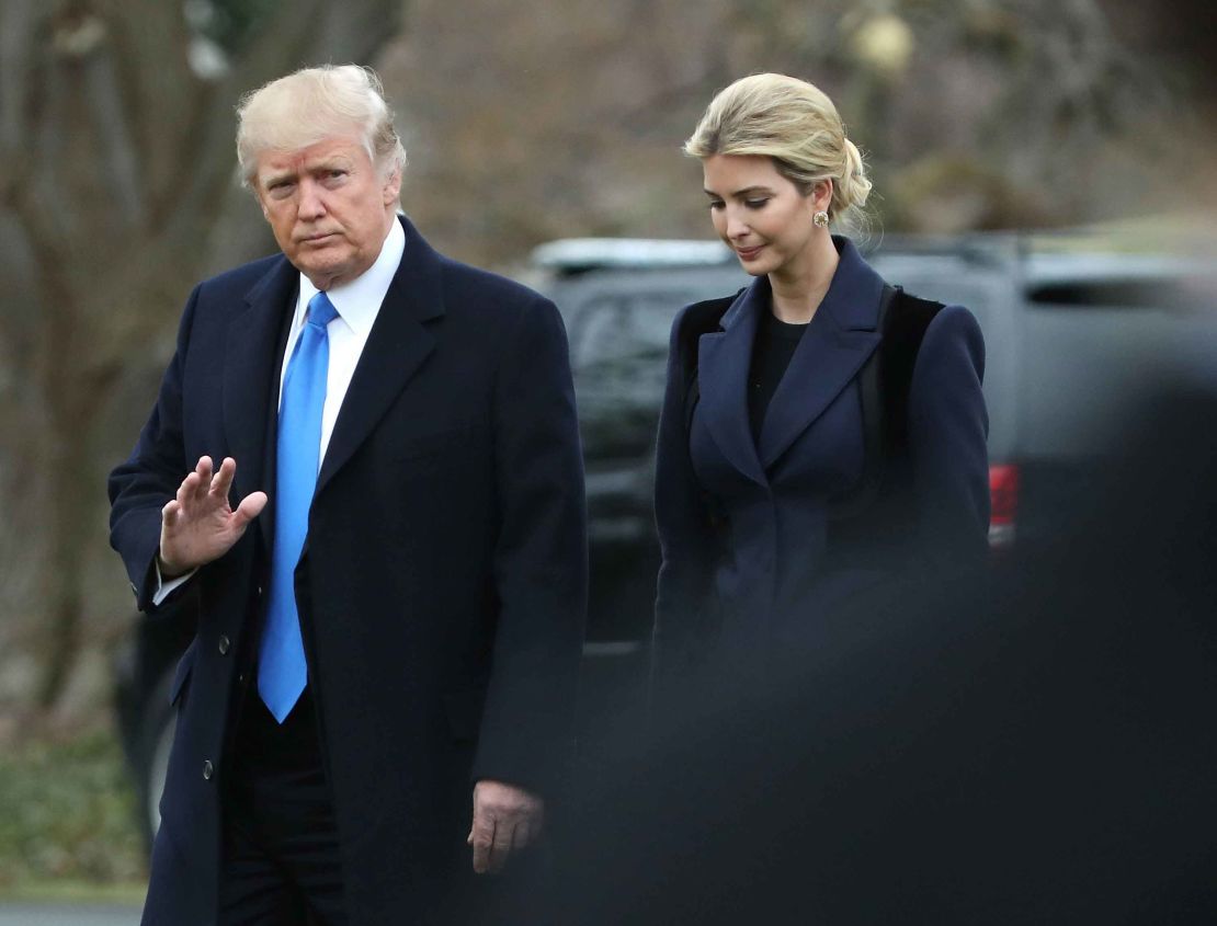 President Trump and Ivanka walk toward Marine One while departing from the White House enroute to Dover Air Force base pay respects to Chief Special Warfare Operator William "Ryan" Owens, who was killed during a raid in Yemen. 