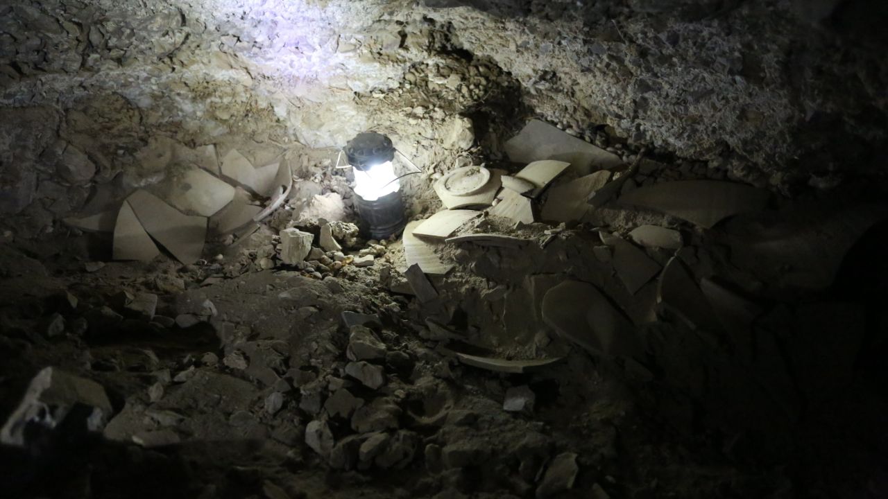 Dead Sea Scrolls jar fragments found in the cave.