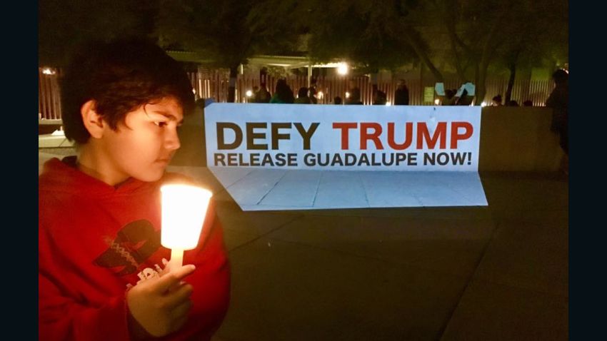 Demonstrators gathered outside an ICE office in Phoenix, Arizona, Wednesday