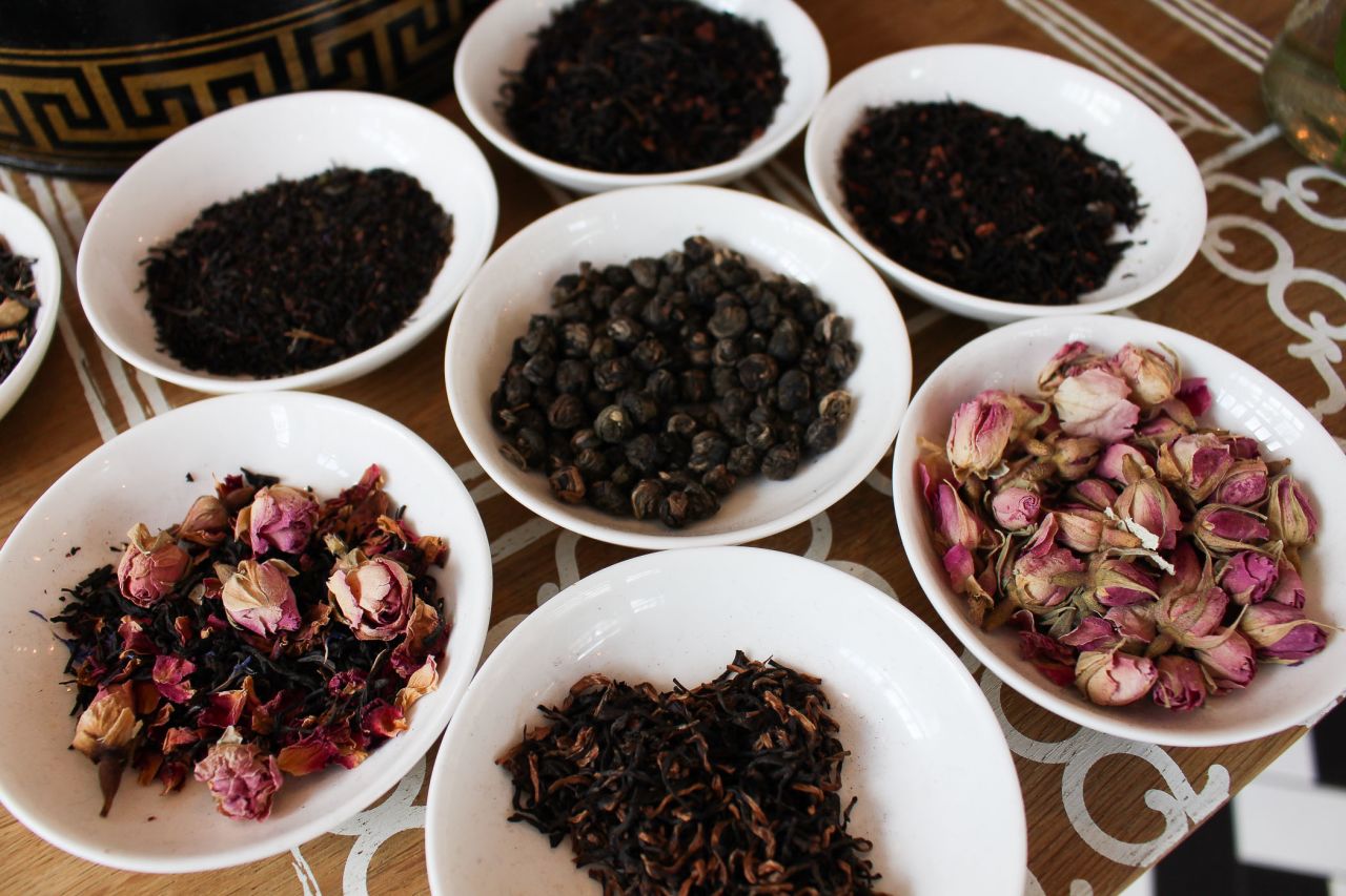 A variety of tea awaits in this cozy tea house with a view of Manchester Cathedral.