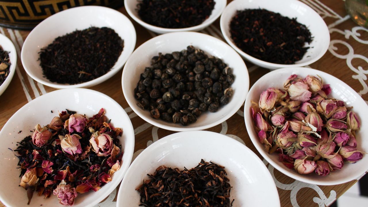 A variety of tea awaits in this cozy tea house with a view of Manchester Cathedral. 