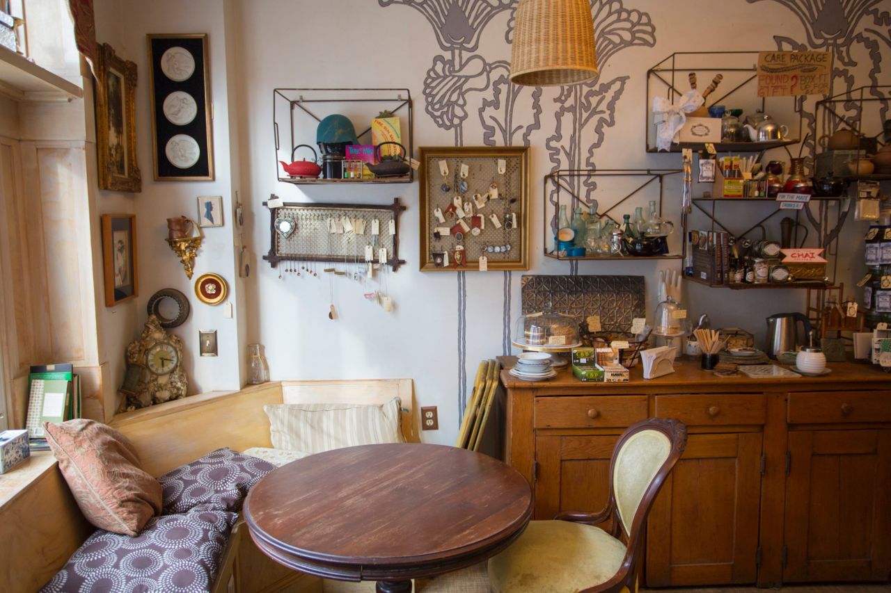 <strong>The Random Tea Room & Curiosity Shop, Philadelphia, Pennsylvania:</strong> Customers can scout for furniture while also enjoying some of the 40 artisan teas and house-blended herbal infusions. 