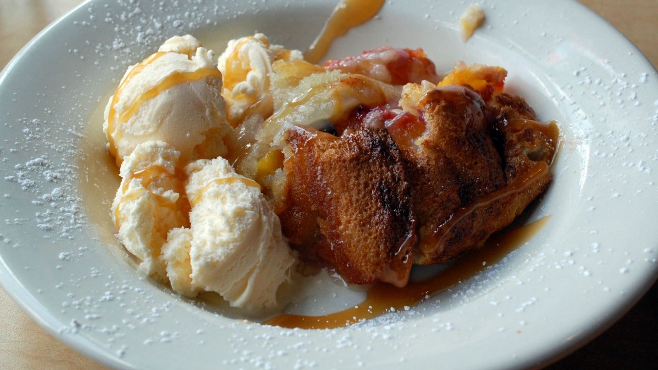 Southern-style cobbler with Georgia peaches on homemade biscuits -- perfect for summer nights.
