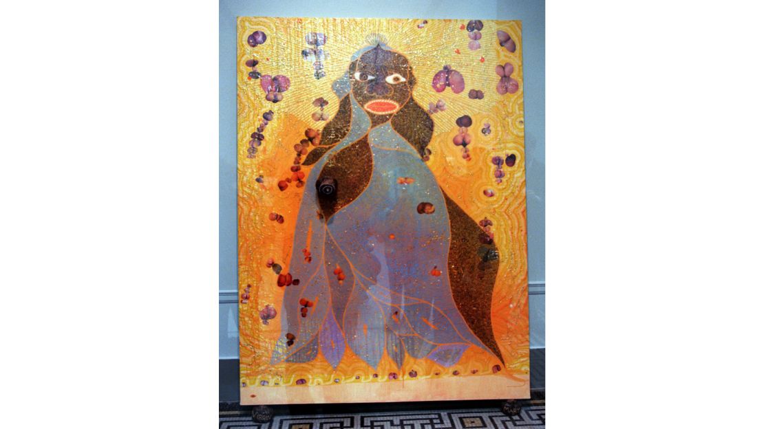 "The Holy Virgin Mary" (1996) by Chris Ofili 