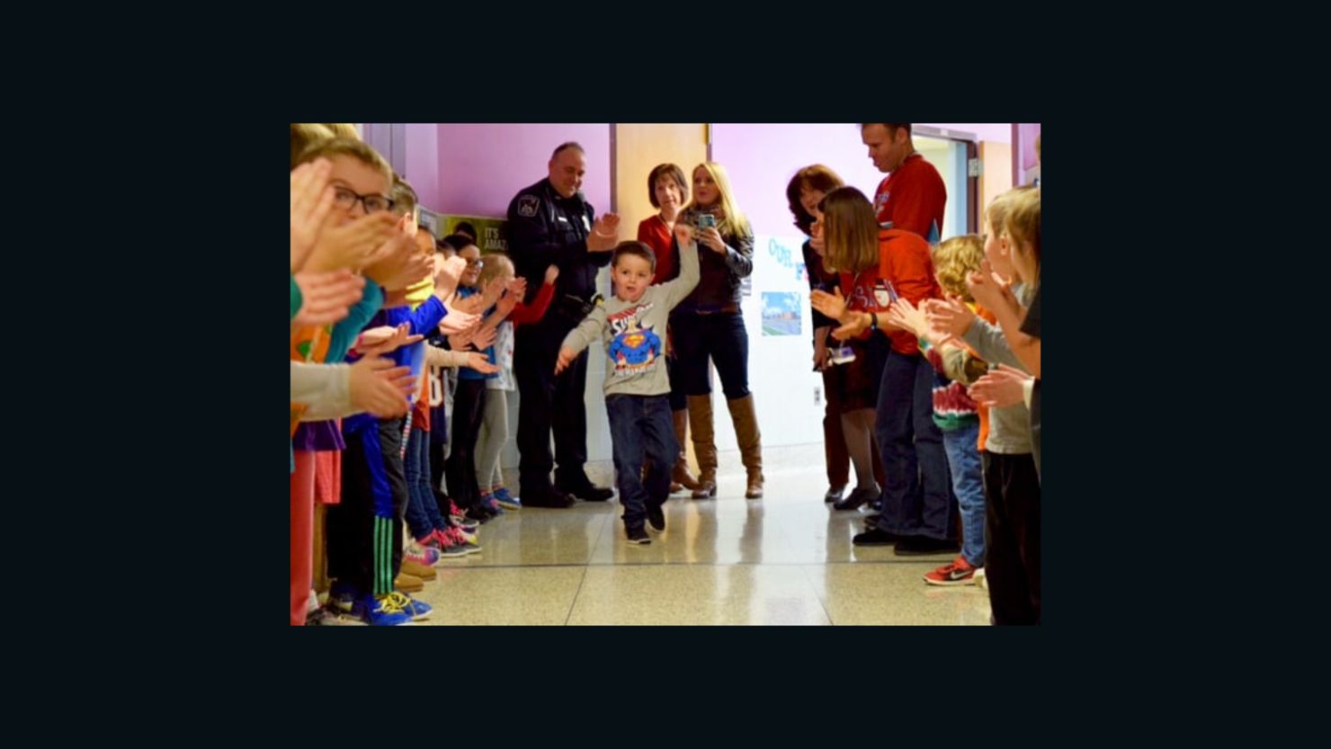 chemotherapy boy celebrate