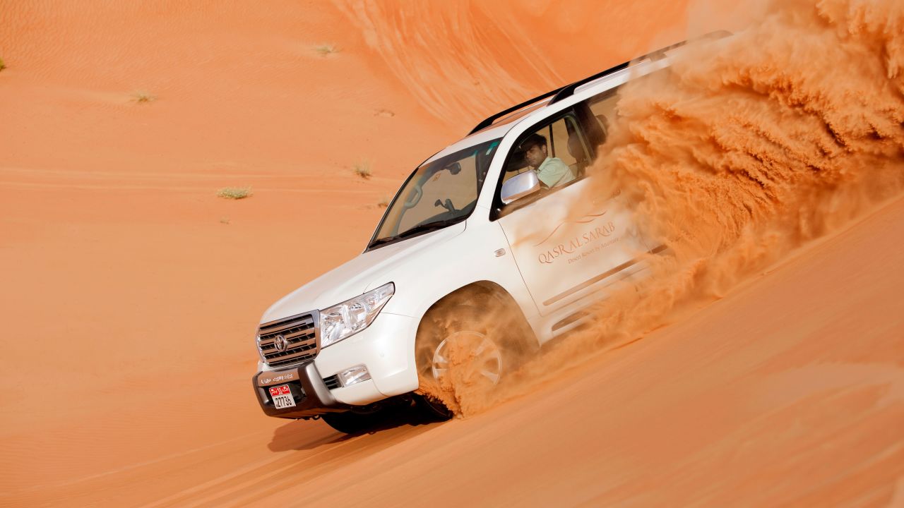 <strong>Dune-bashing: </strong>Four-wheel drive cars take guests on exhilarating dune-bashing rides up and down vertiginous sand slopes. It's advisable to avoid eating up to an hour before this stomach-flipping experience. 
