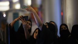 Saudi women take a selfie picture at a Mall in Jeddah, Saudi Arabia.