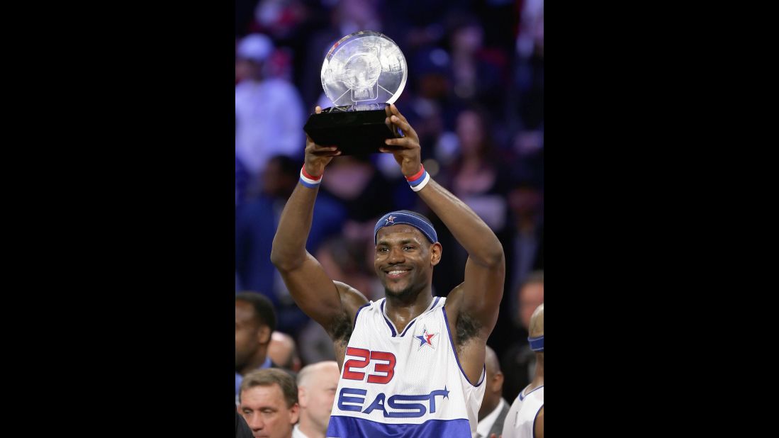 <strong>Youngest MVP:</strong> James was just 21 years (and 51 days) old when he was named All-Star MVP in 2006. He added a second MVP trophy in 2008.