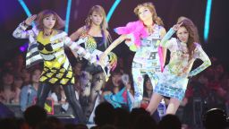 2NE1, at their concert at the MTV Video Music Awards Japan 2012 at Makuhari Messe on June 23, 2012 in Chiba, Japan.  