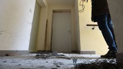 A picture shows the debris of an explosion after French anti-terrorist police (RAID) raided an apartment, where suspects believed to be involved in plotting an attack were arrested, in an apartment building in Clapiers, near Montpellier, southern France, on February 10, 2017. Four people including a 16-year-old girl were arrested on February 10 by anti-terrorist police in Montpellier on suspicion of preparing an attack, a police source said. The other suspects were aged 20, 26 and 33, according to the source. The four were arrested after buying acetone, a highly flammable liquid that can be used to make bombs. France remains on high alert after a wave of attacks which began two years ago that has claimed more than 200 lives. / AFP / SYLVAIN THOMAS (Photo credit should read SYLVAIN THOMAS/AFP/Getty Images)